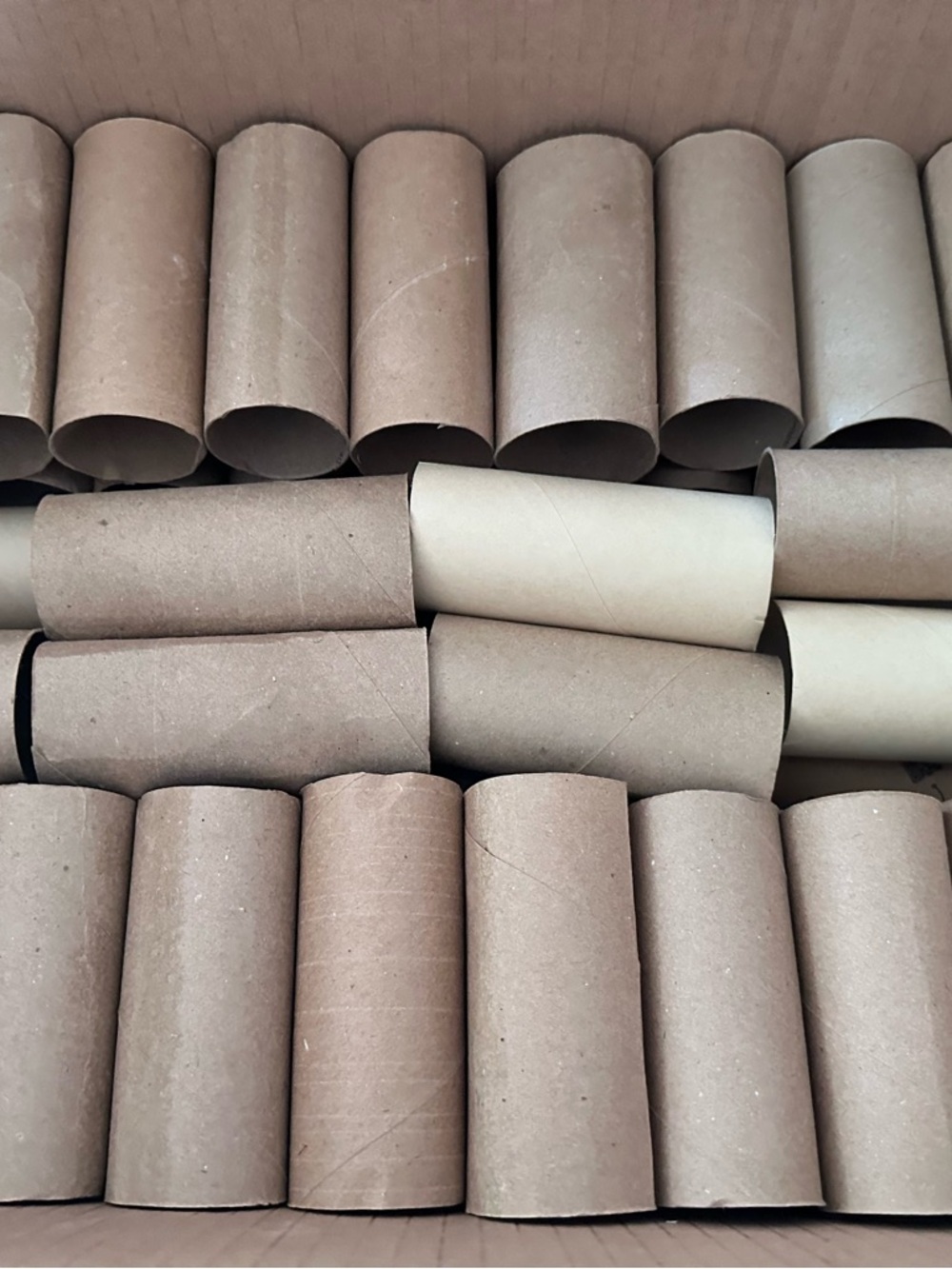 Bulk Kraft Cardboard Tubes - Natural Brown Lot Of 100 Empty Toilet Paper Rolls